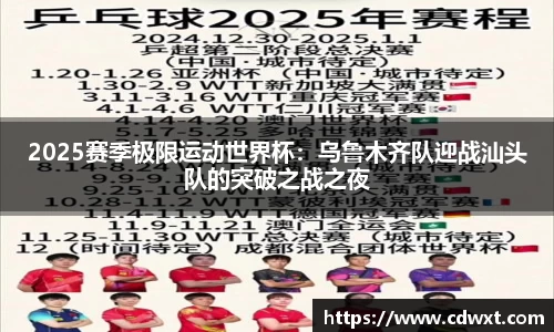 2025赛季极限运动世界杯：乌鲁木齐队迎战汕头队的突破之战之夜