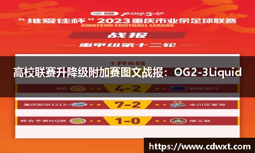 高校联赛升降级附加赛图文战报：OG2-3Liquid