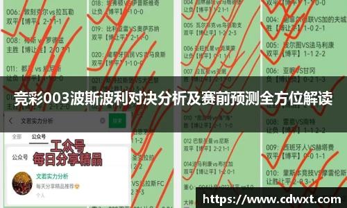 竞彩003波斯波利对决分析及赛前预测全方位解读